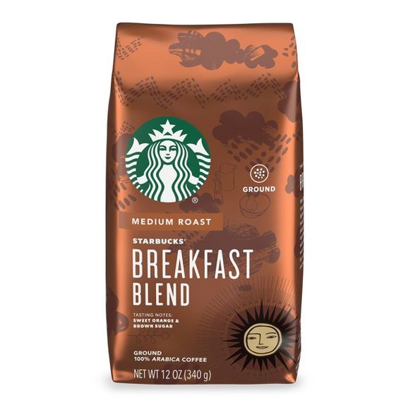Starbucks Breakfast Blend Medium Roast Ground Coffee - 12oz | Target