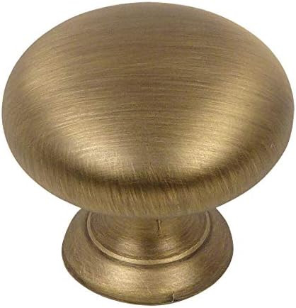 10 Pack - Cosmas 4950BAB Brushed Antique Brass Cabinet Hardware Round Mushroom Knob - 1-1/4" Diamete | Amazon (US)