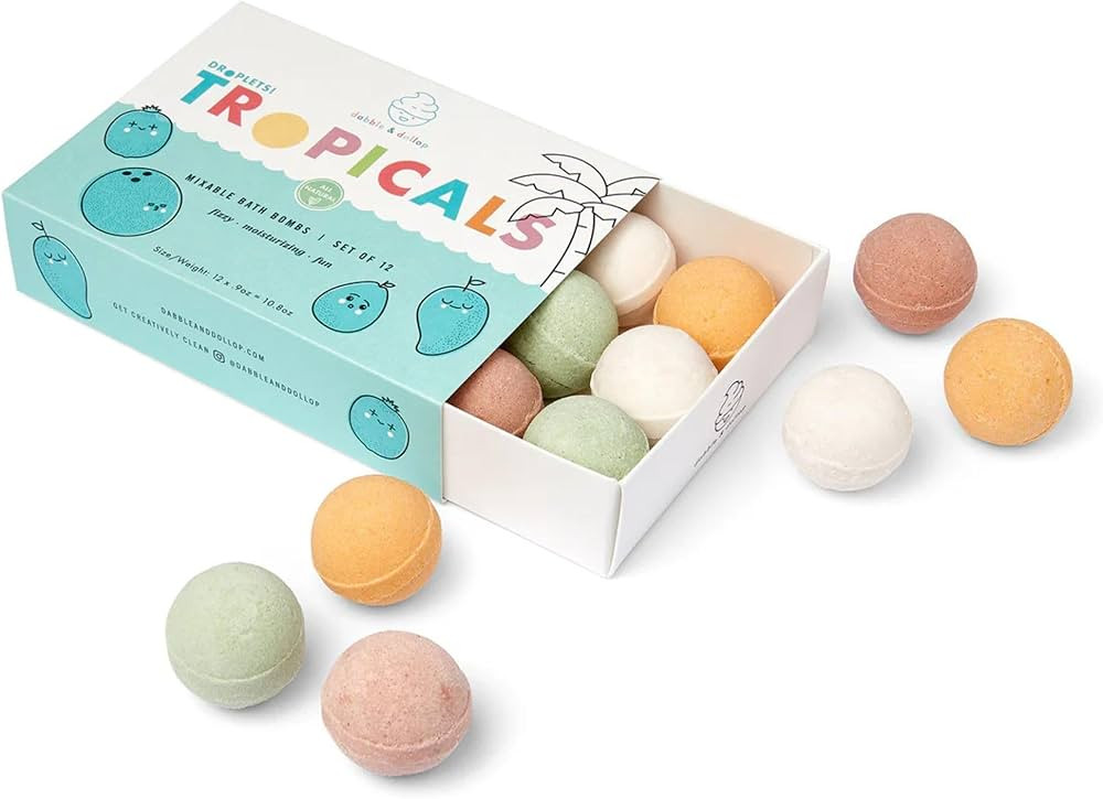 Dabble & Dollop Bath Bombs, 100% Natural Bath Bombs for Kids, Tropical Scents - USA Made, Moistur... | Amazon (US)