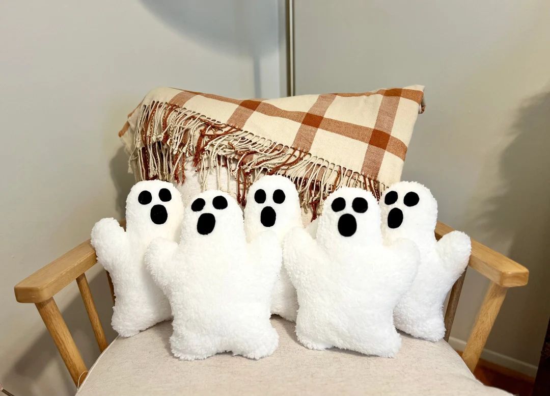 Plush Sherpa Ghost Pillow Halloween Pillows Halloween & - Etsy | Etsy (US)