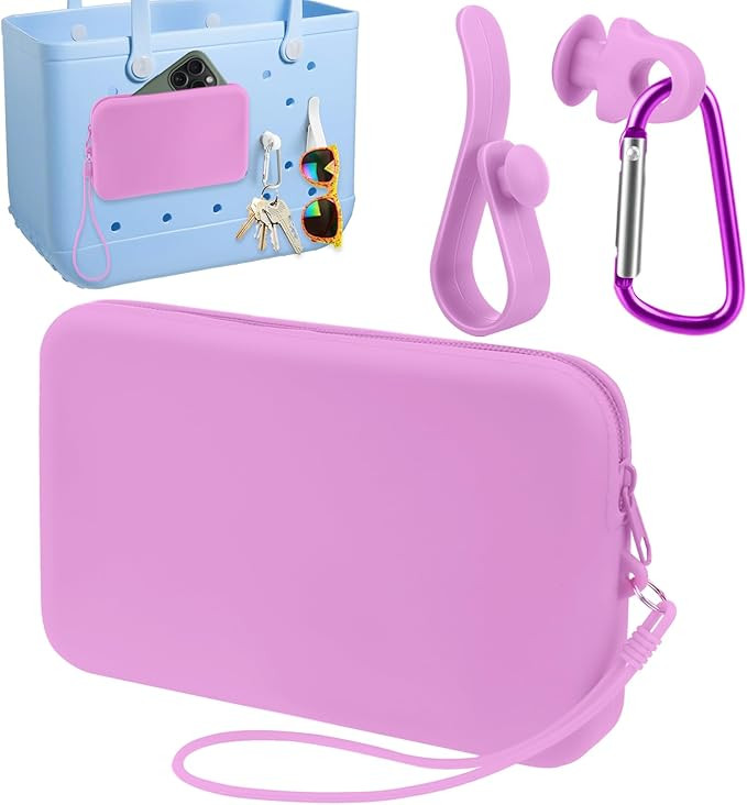 Silicone Phone Holder for Bogg Bag, Soft Silicone Insert Wallet Charm with 2 Pcs Key Holder for B... | Amazon (US)