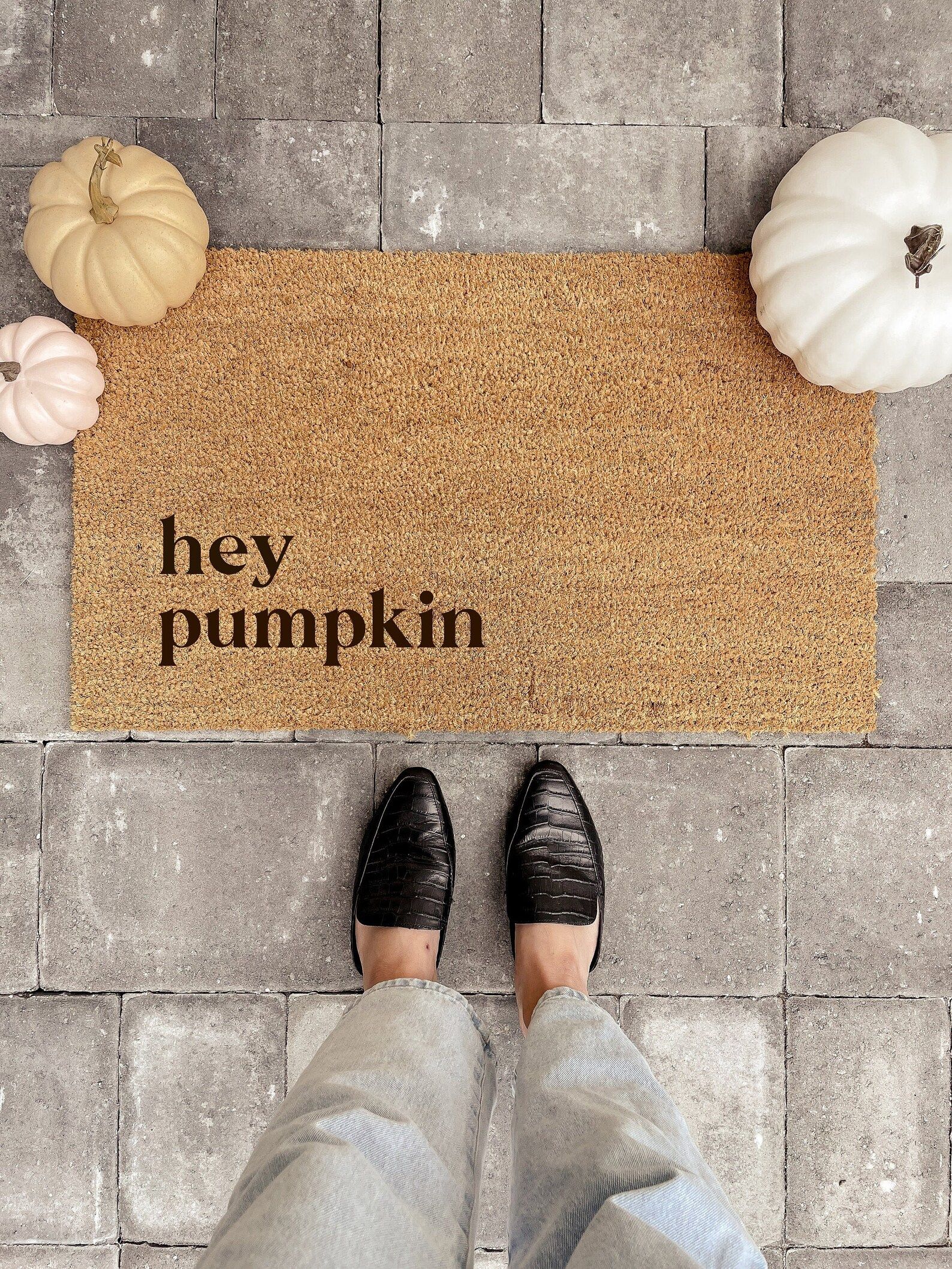 Fall Doormat Hey Pumpkin Fall Decor Hand Painted Custom | Etsy | Etsy (US)