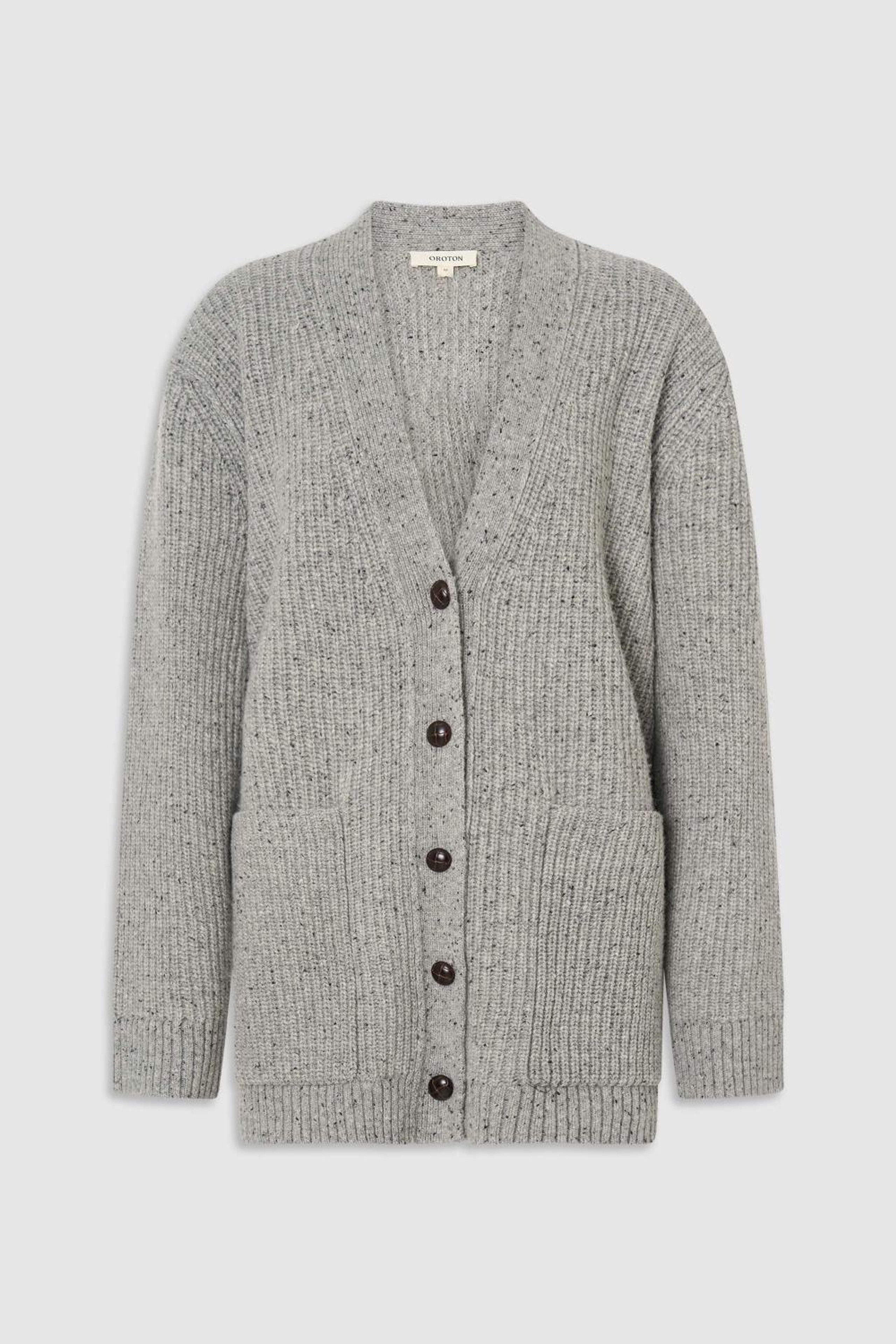 OVERSIZED MANSTYLE CARDIGAN Grey Marle | Oroton