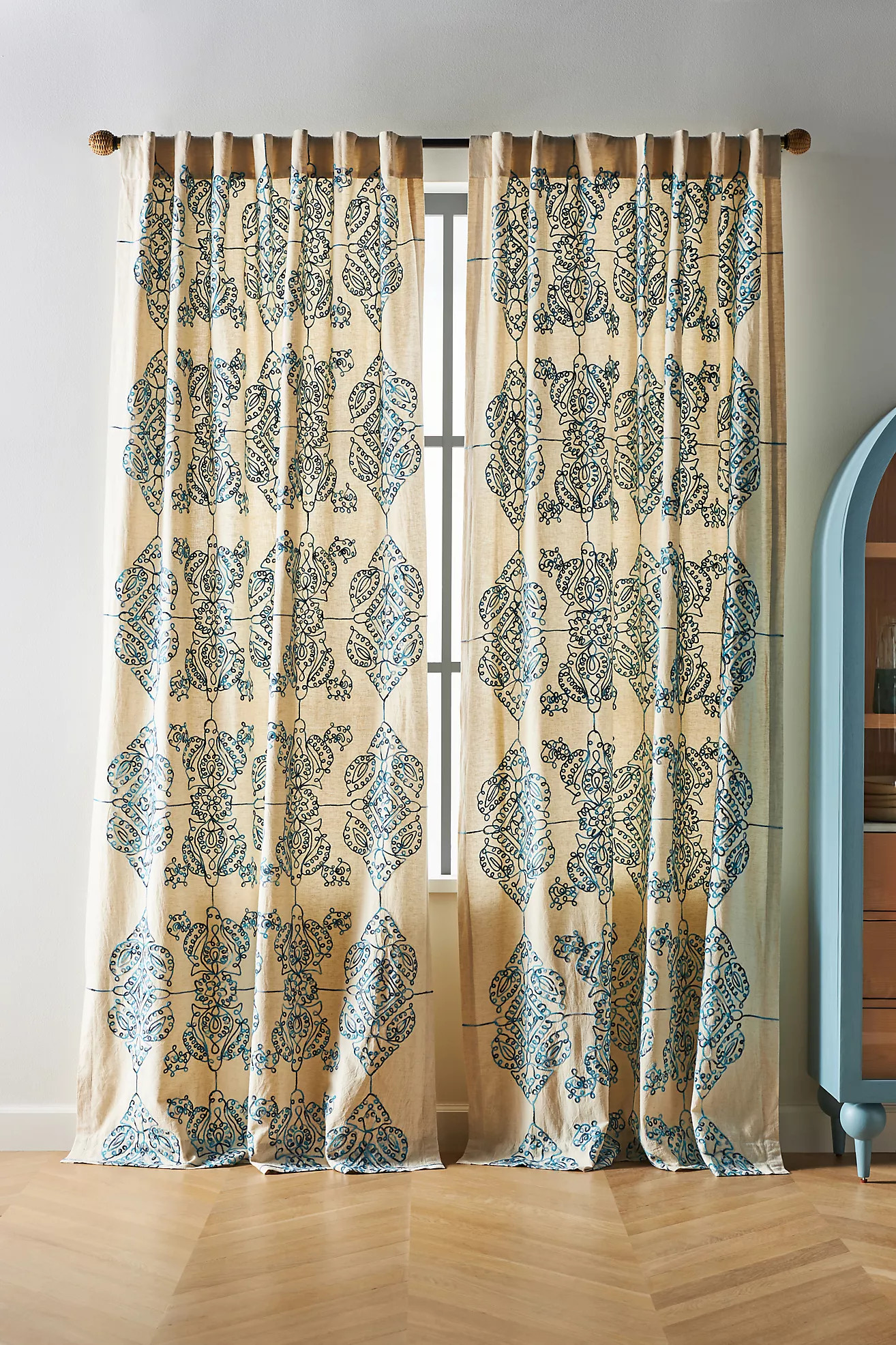 Embroidered Gretta Curtain | Anthropologie (US)
