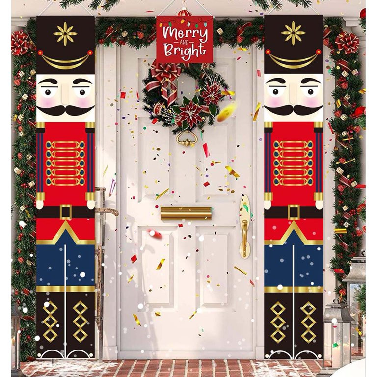 Nutcracker Banner, Nutcracker Christmas Decorations Nutcracker Porch Sign for Indoor Outdoor Yard... | Walmart (US)