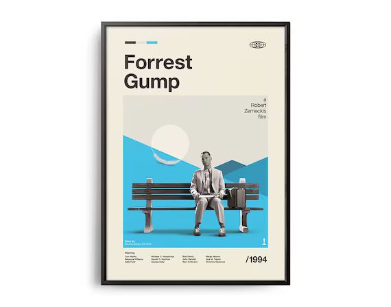 FORREST GUMP Vintage Movie Print, Retro Movie Poster, Midcentury Modern, Retro TV Show Poster, Mi... | Etsy (US)