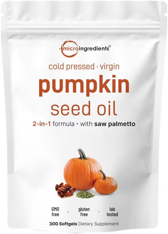 Micro Ingredients Pumpkin Seed Oil with Saw Palmetto, 300 Softgels | Cold Pressed, Pure Virgin Oi... | Amazon (US)
