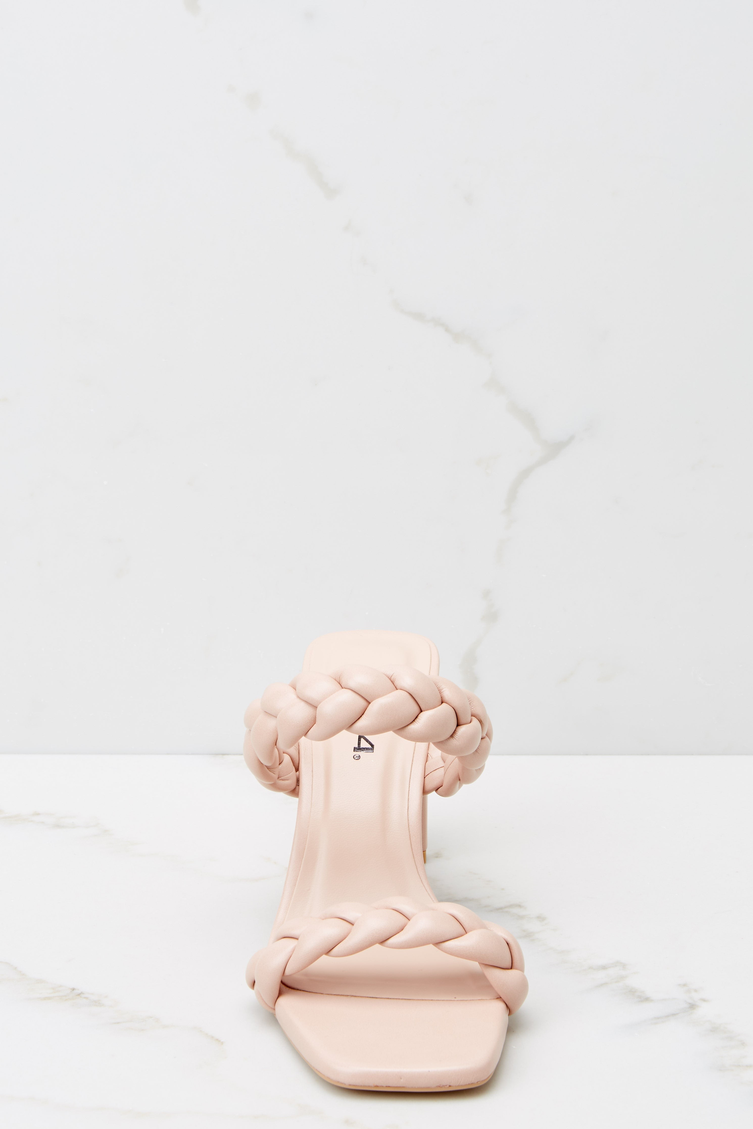 The Final Step Nude Blush Braided Heels | Red Dress 