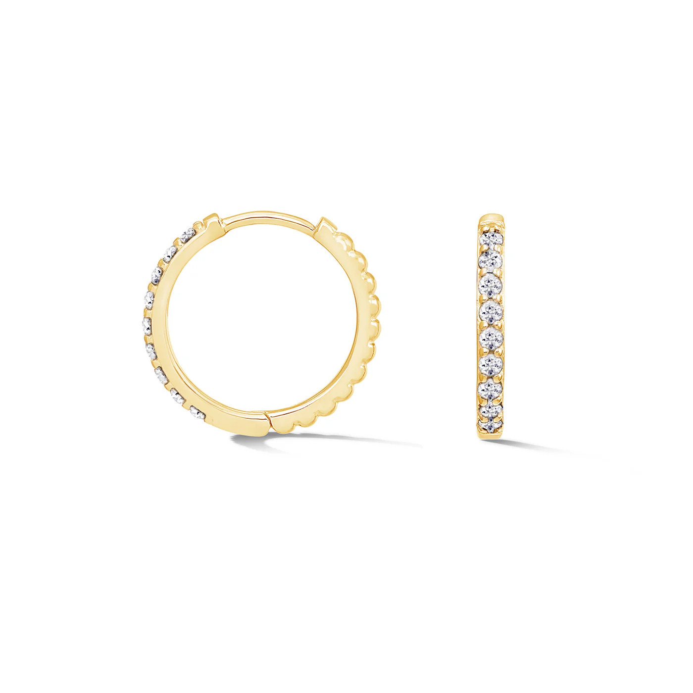 White Sapphire Lumiere Huggie Hoops | Dower & Hall (Global)