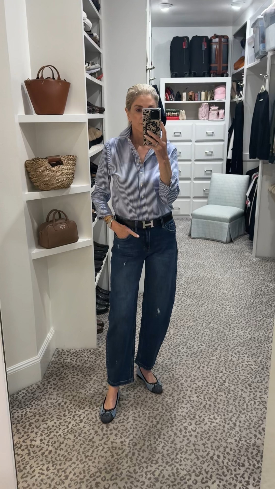 Barrel jean’s for the win! Fit TTS. Shirt - S 
Chanel ballet flats - TTS 

#LTKOver40 #LTKStyleTip #LTKWatchNow