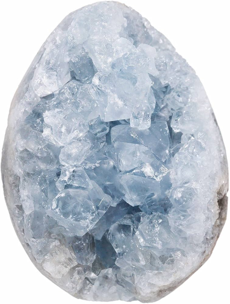 rockcloud Natural Raw Blue Celestite Mineral Healing Crystal Cluster Geode Irregular Home Decorat... | Amazon (US)