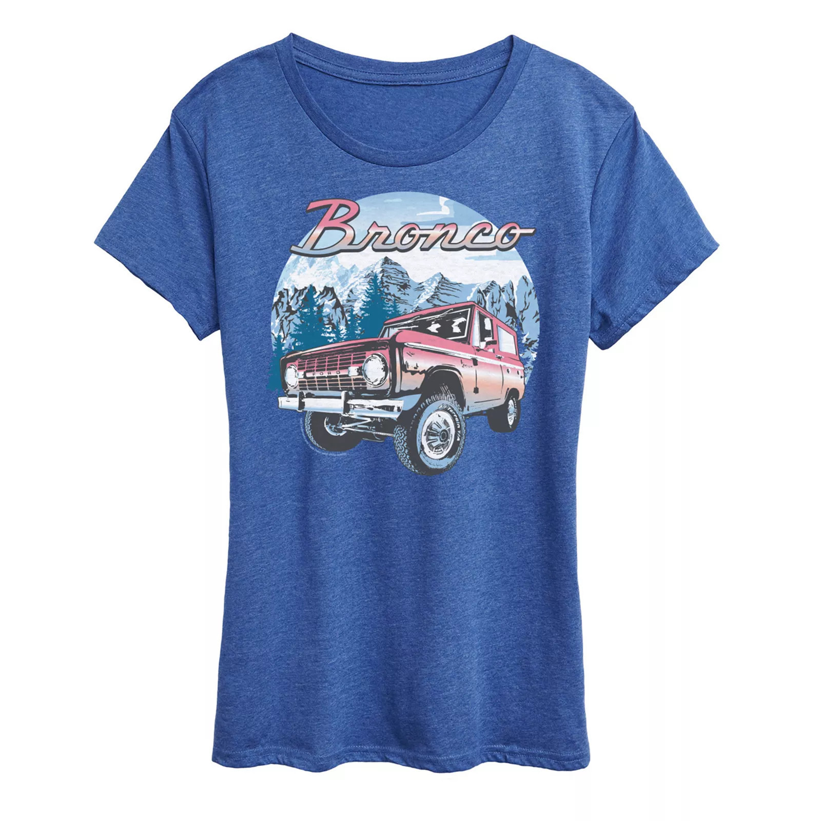 Women's Ford Bronco With Mountain Scene Graphic Tee, Size: Small, Grey Royal Blue | Kohl's