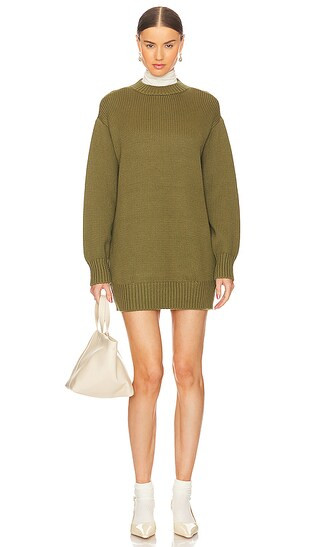 Manal Sweater Dress in Army Green | Revolve Clothing (Global)