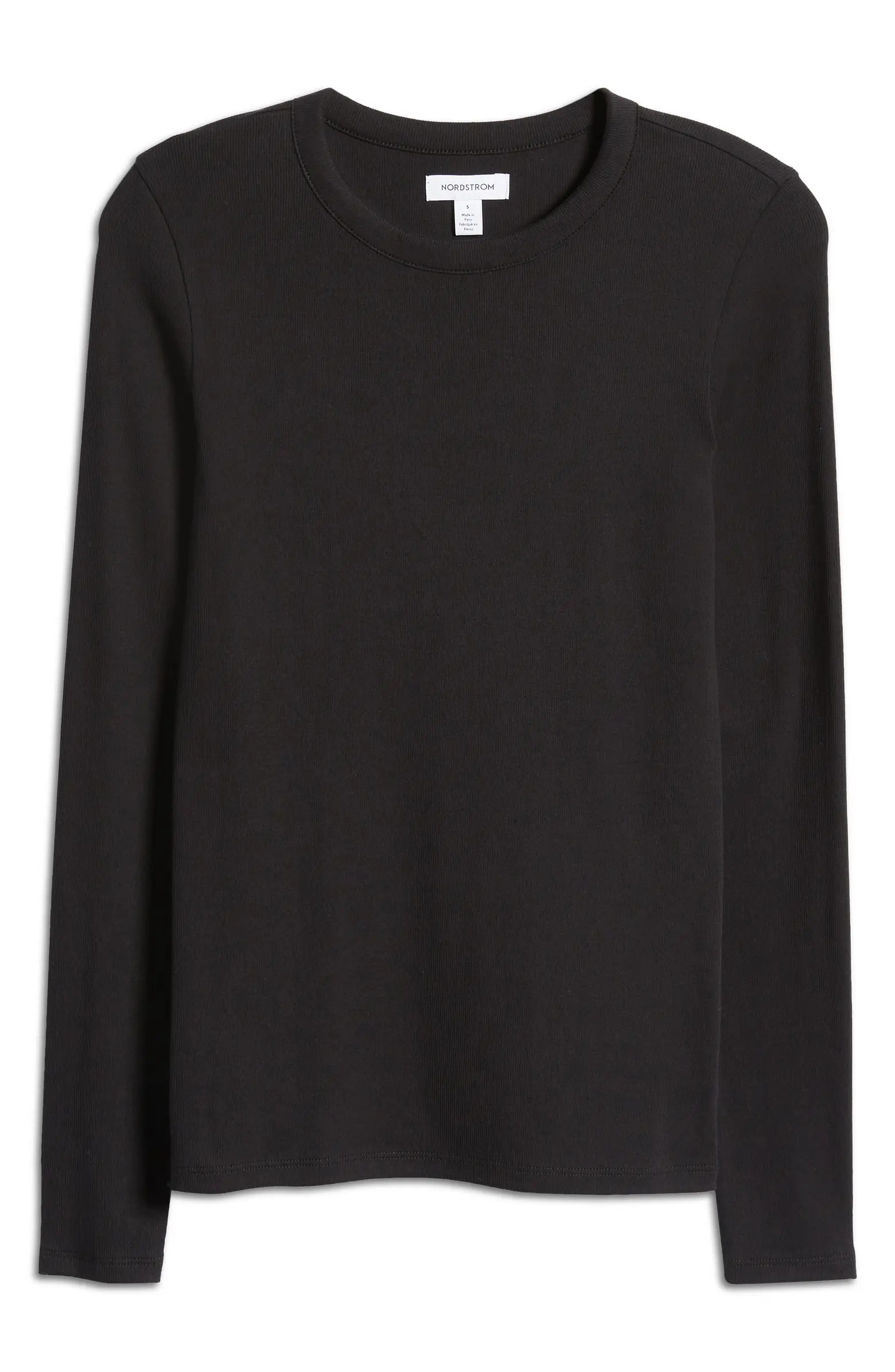 Everyday Long Sleeve Crewneck Rib T-Shirt | Nordstrom