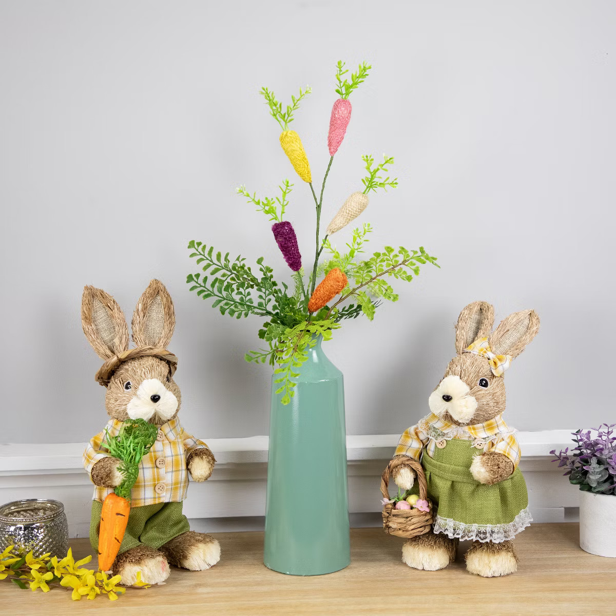 Northlight Knitted Carrots Easter Spray - 23.75" - Multicolor | Target