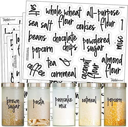 Talented Kitchen 157 Script Pantry Labels – 157 Mega Set – Food Label Sticker, Water Resistan... | Amazon (US)