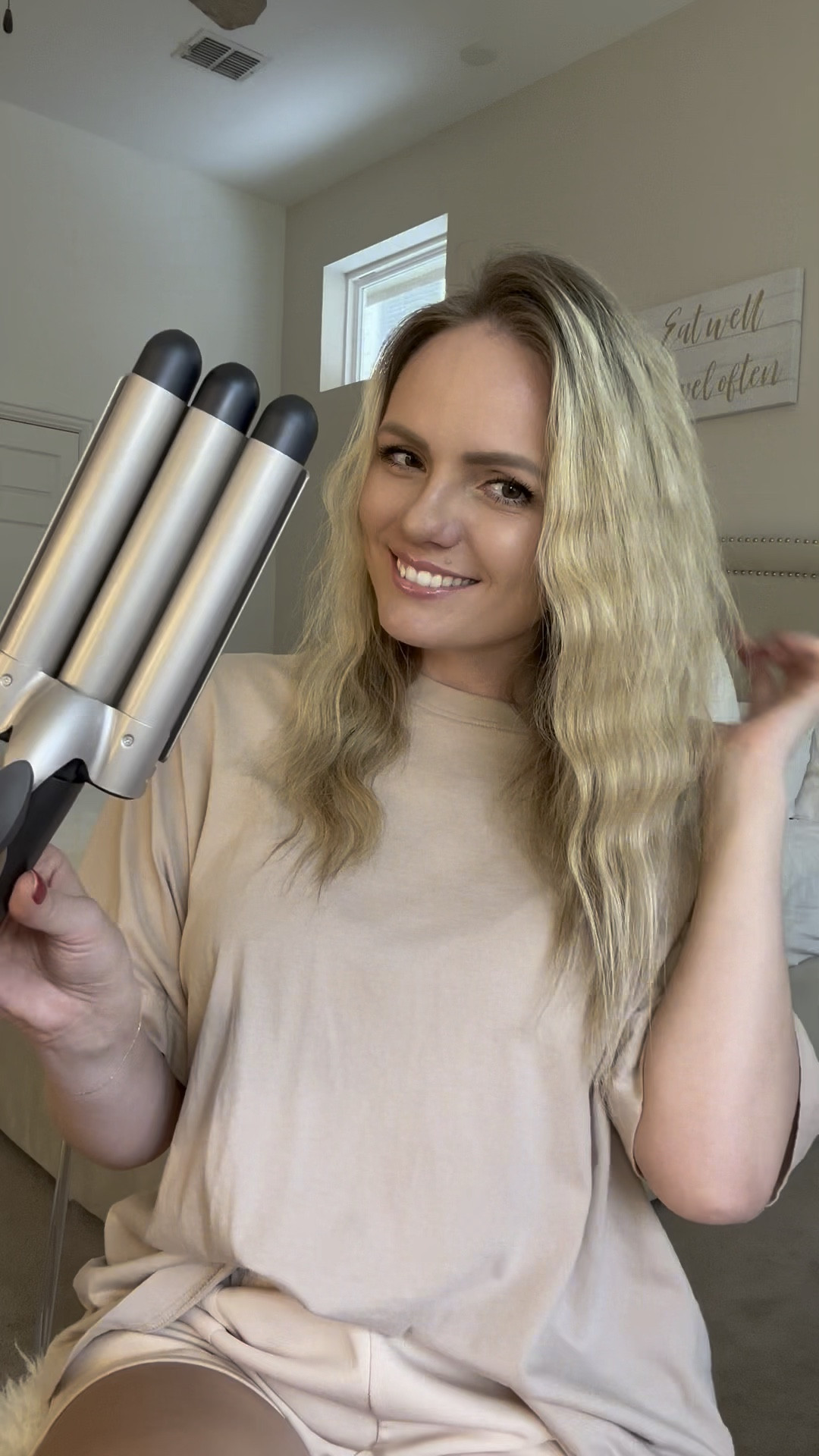 I adore using my InfinitiPRO Triple Barrel Waiver by @Conair. Create gorgeous long-lasting beach waves with large 1" barrels and 5 heat settings up to 410°F. Features fast 60-second heat up, maintains temperature, and auto-off. Tourmaline ceramic coating reduces frizz and boosts shine. Pro tip: Use larger hair sections for gentle, soft waves.

#LTKstyletip #LTKbeauty #LTKVideo