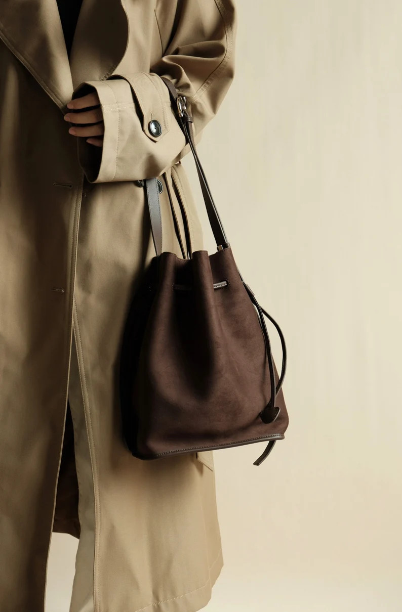 Maillard Style Genuine Leather and Suede Shoulder Bag - Etsy | Etsy (US)