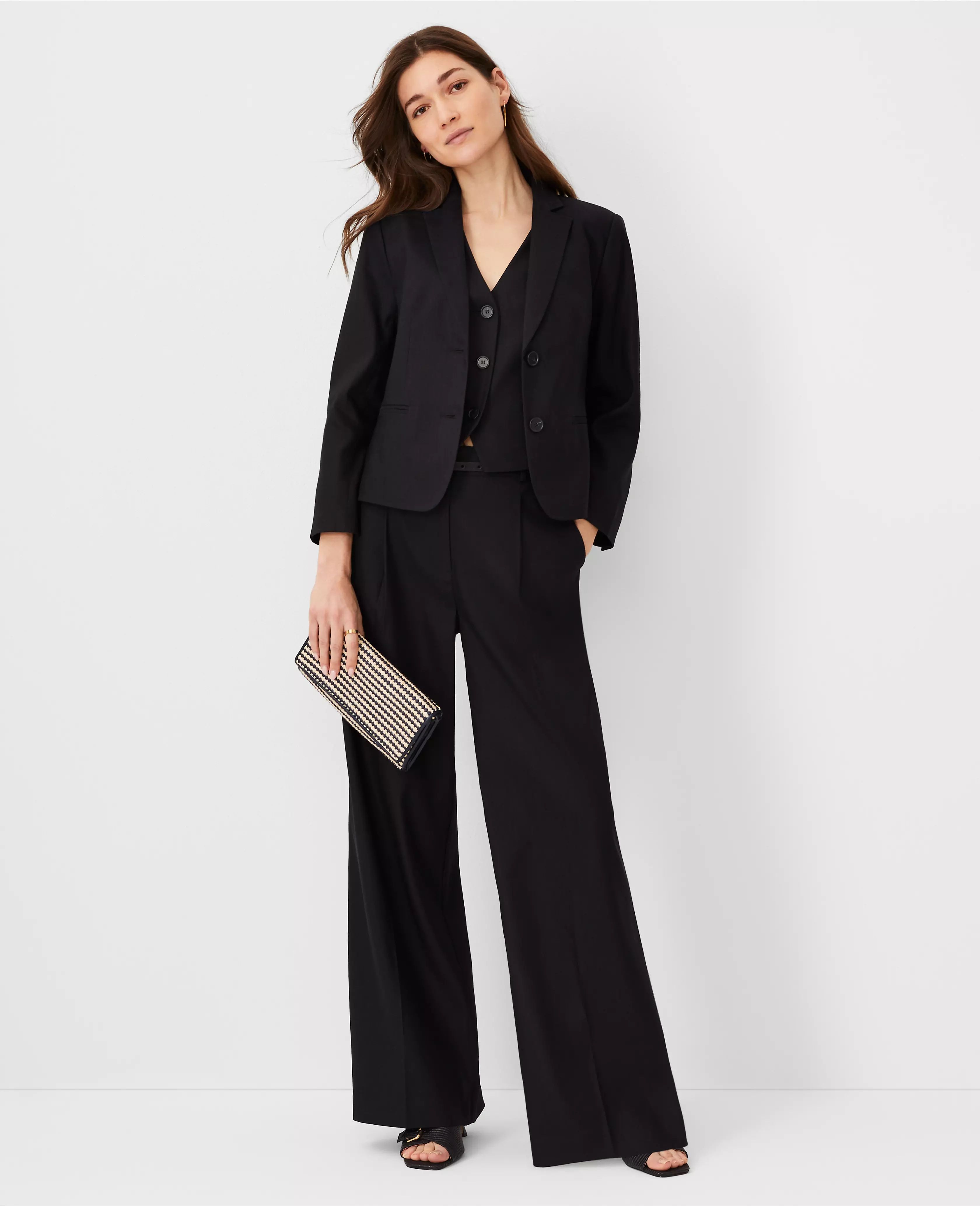 The High Rise Pleated Wide Leg Pant in Linen Twill | Ann Taylor (US)