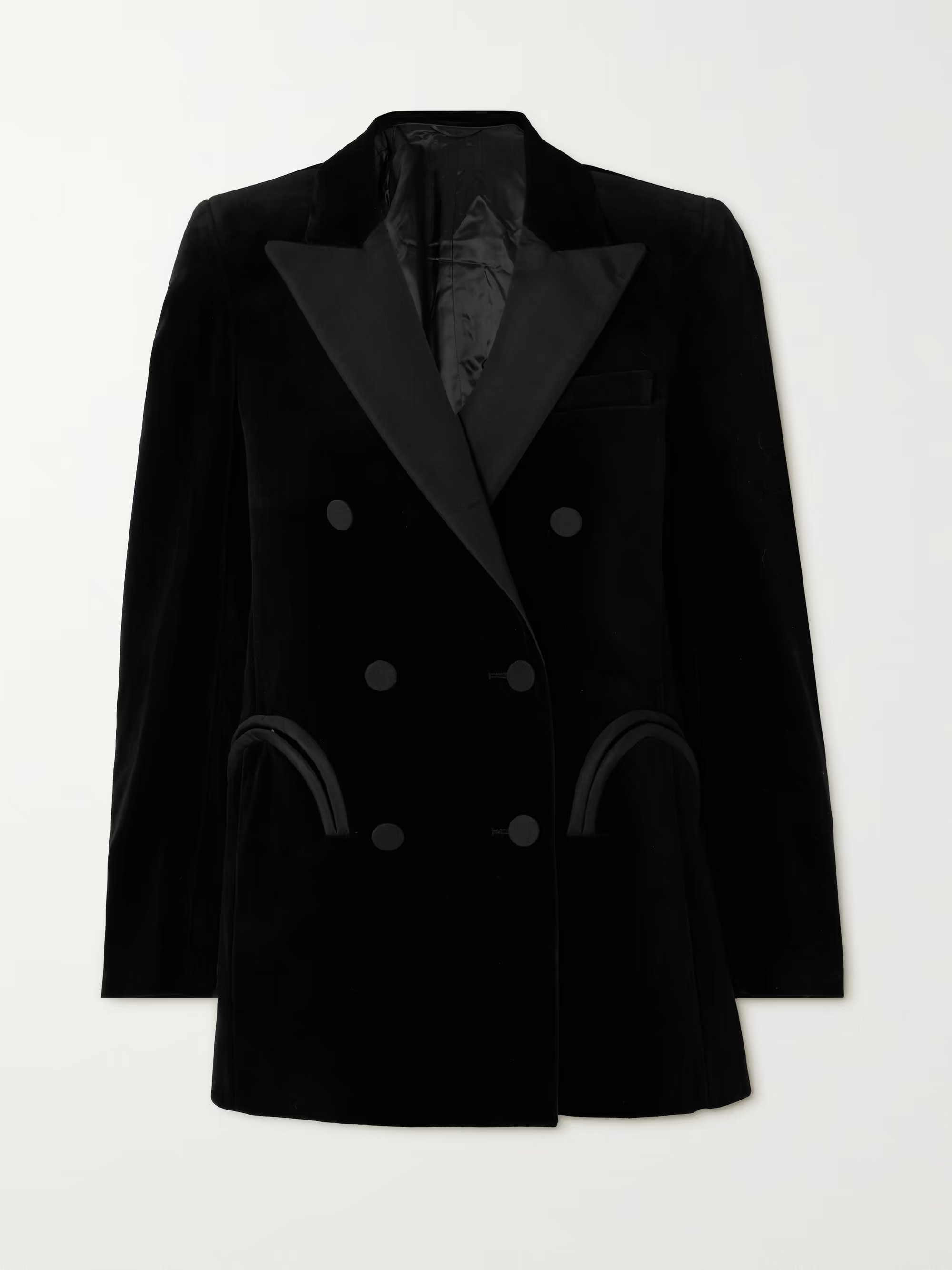 BLAZÉ MILANO Everyday double-breasted silk-trimmed velvet blazer | NET-A-PORTER | NET-A-PORTER (UK & EU)
