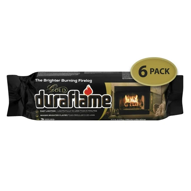 Duraflame Gold Ultra Premium 4.5lb Firelogs, 6-Pack Case, 3 Hour Burn | Walmart (US)