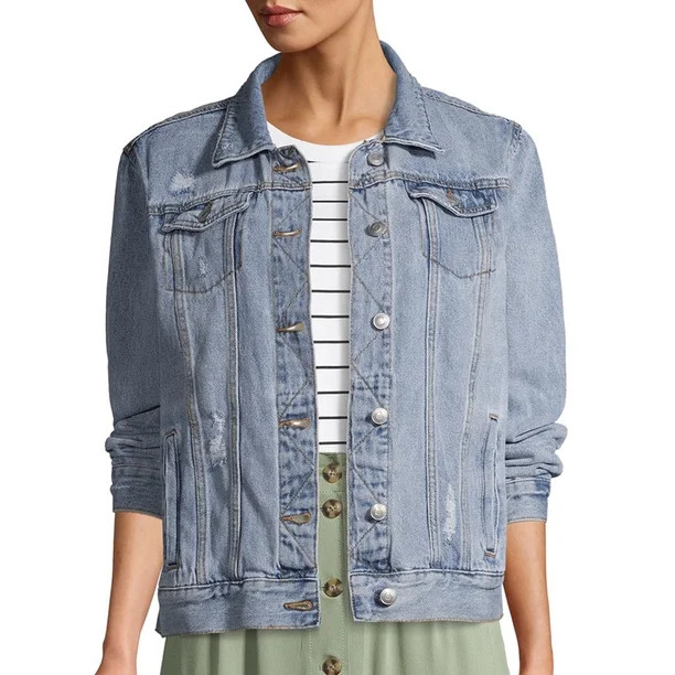 Time and Tru Women's Trucker Jean Jacket | Walmart (US)