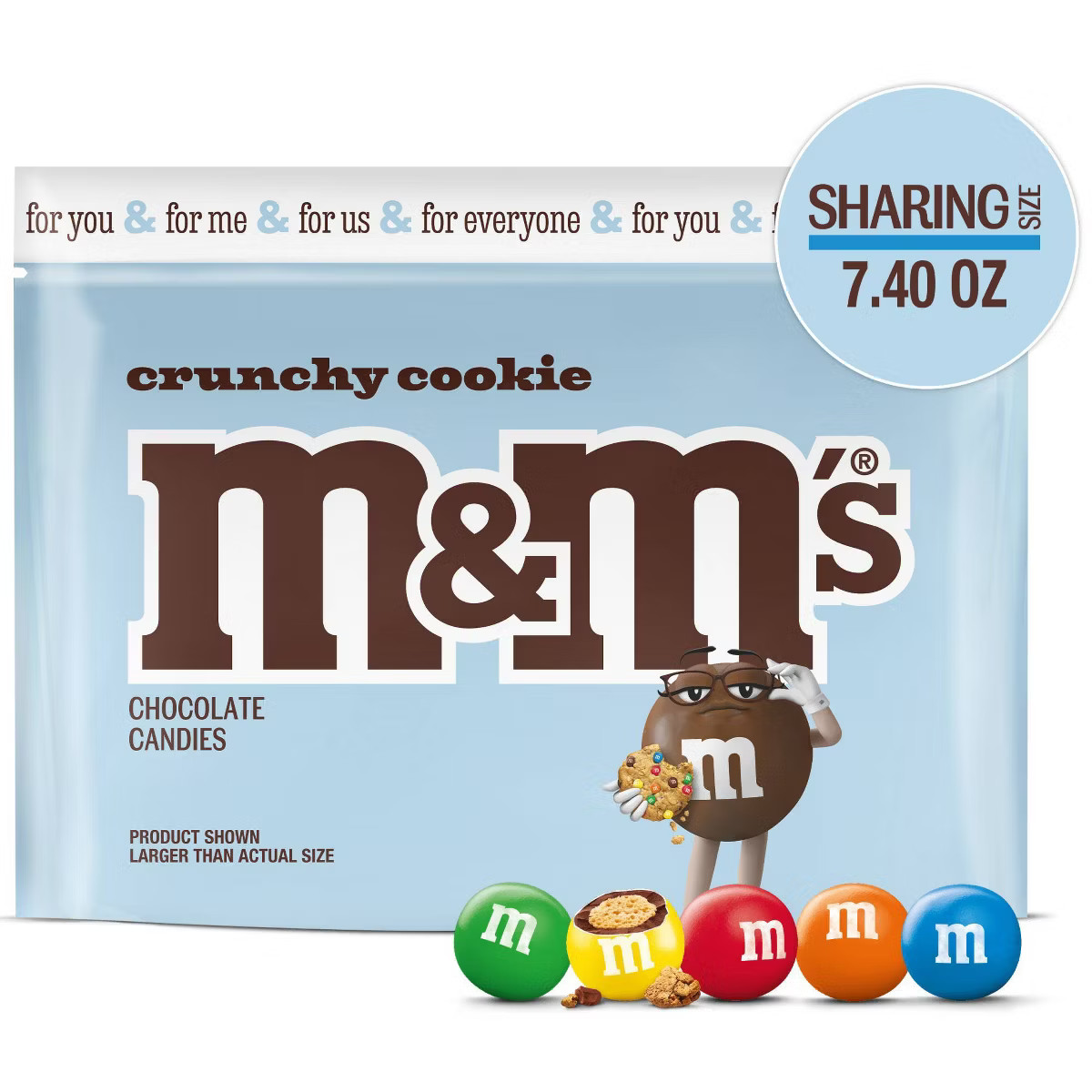 M&Ms Crunchy Cookie Milk Chocolate Candy, Sharing Size – 7.4oz | Target