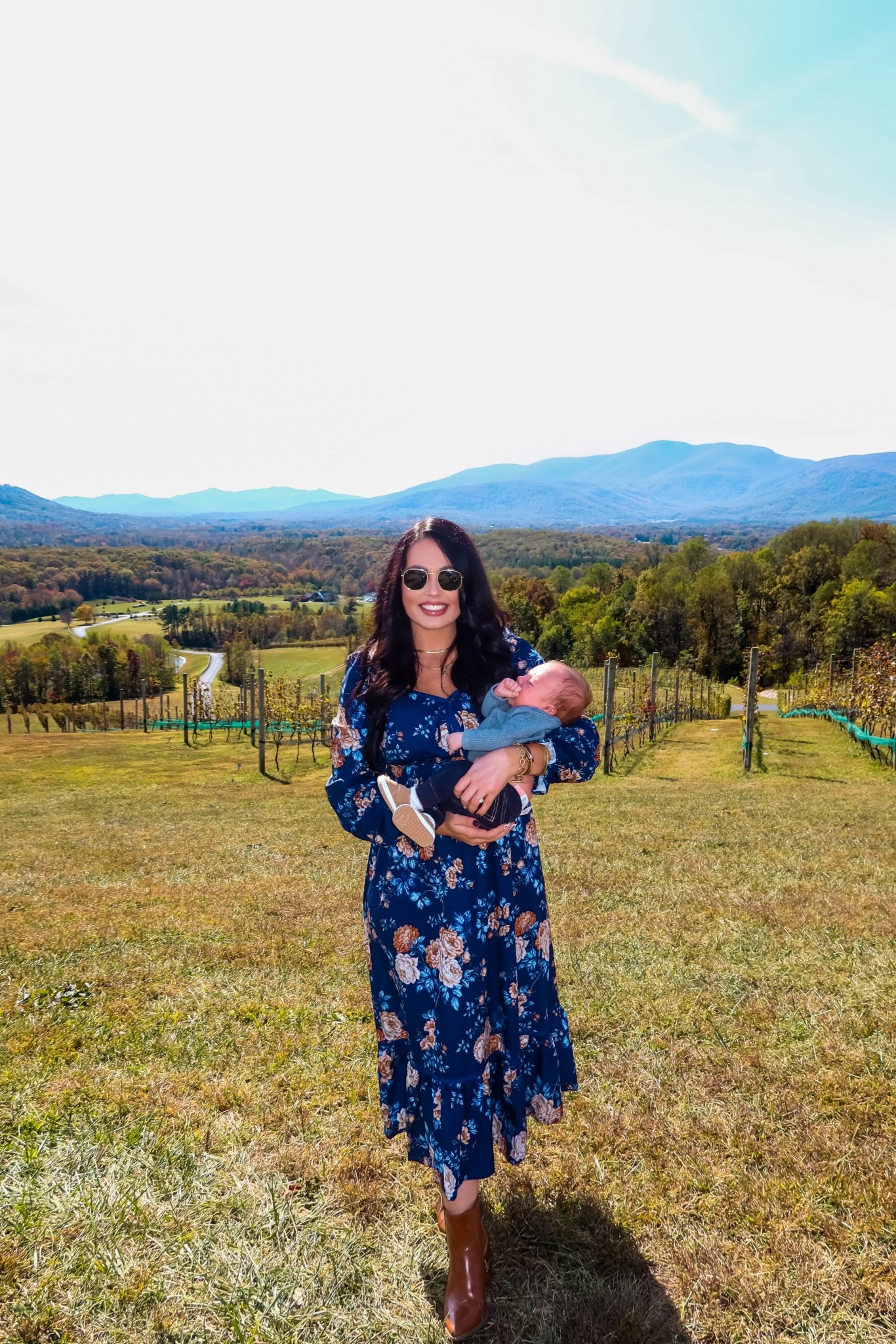 Under $20 Amazon floral midi dress perfect for Thanksgiving (medium), under $45 Amazon leather booties (tts), under $10 round sunglasses #founditonamazon 

#LTKFindsUnder50 #LTKShoeCrush #LTKSaleAlert