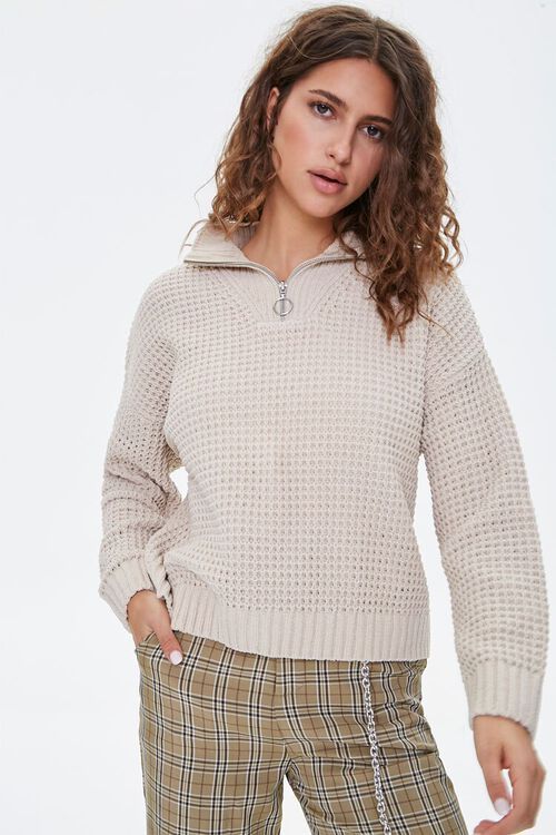 Open-Knit Half-Zip Sweater | Forever 21 (US)
