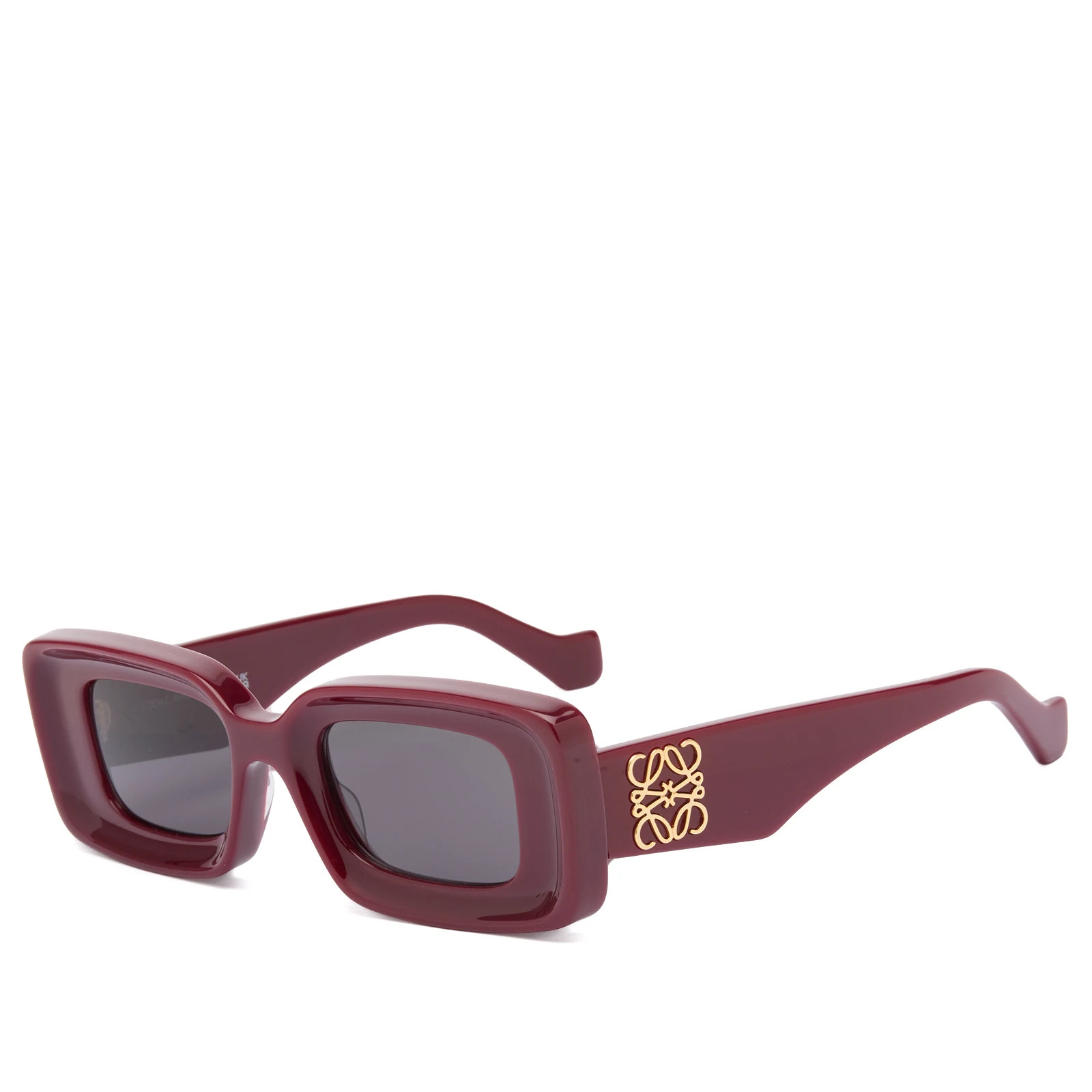 Loewe Eyewear Women's Anagram Rectangular Sunglasses in Red/Grey | END. Clothing
