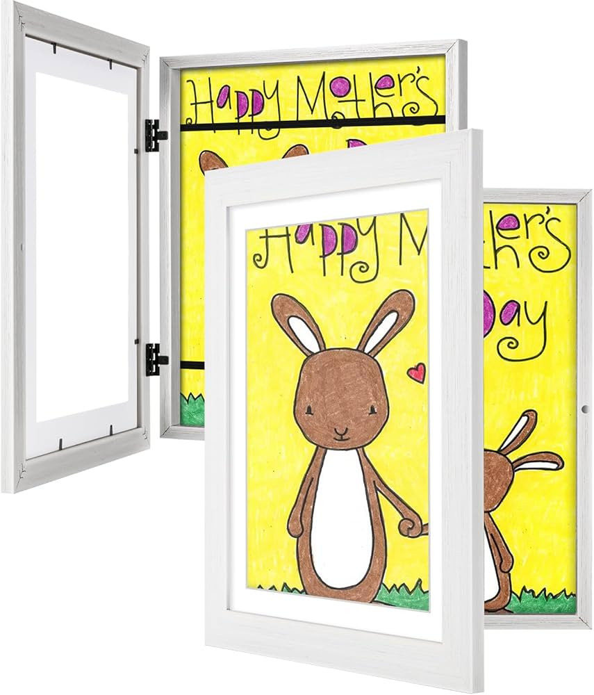 2Pack Kids Art Frames White, 10x12.5 8.5x11 Child Artwork Display Frame Without/With Mat Changeab... | Amazon (US)