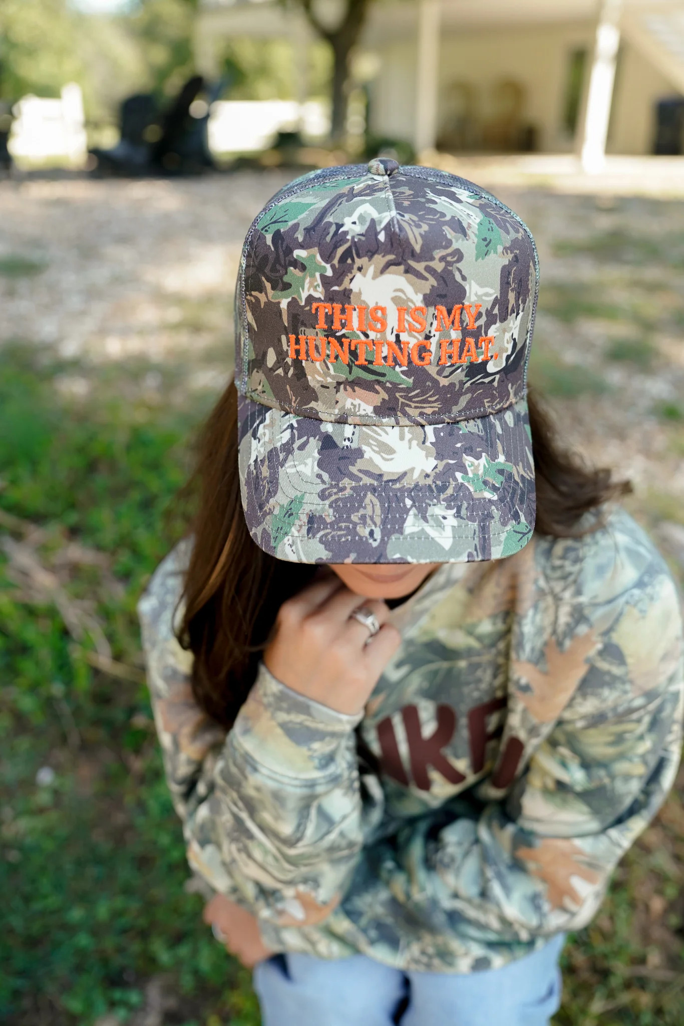 This is my Hunting Hat. - Camo Trucker Hat | KenzKustomz