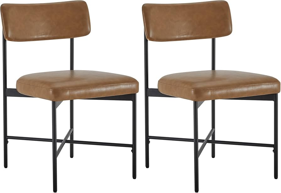 Watson & Whitely Dining Chairs Set of 2, Mid-Century Modern Dinner Chairs, Faux Leather Upholster... | Amazon (US)