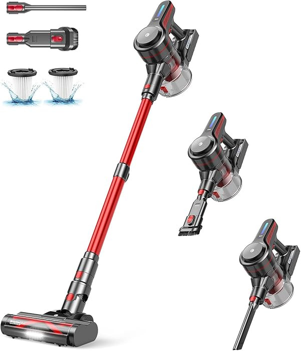 Cordless Vacuum Cleaner, Stick Vacuum with Powerful Suction, 45Mins Runtime Vacuum Cleaners for H... | Amazon (US)