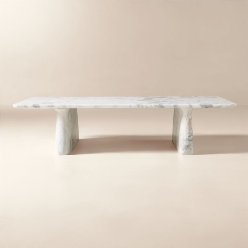 Almera 66" Rectangular White Marble Coffee Table | CB2 | CB2
