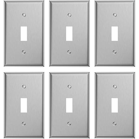ENERLITES Duplex Receptacle Metal Wall Plate, Stainless Steel Switch Outlet Cover, Size 1-Gang 4.... | Amazon (US)