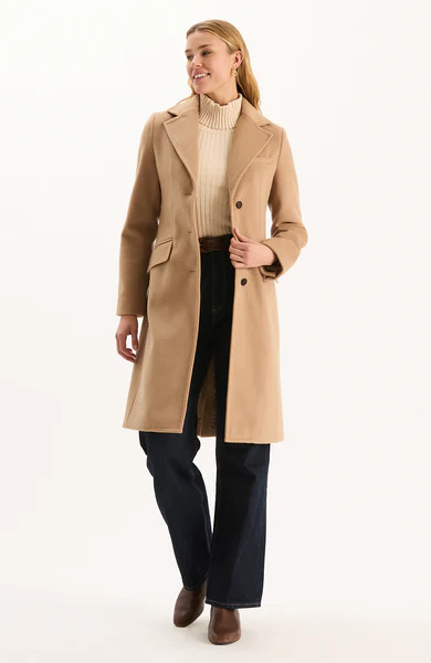 Perry Mid Length Coat - Camel | tyler boe