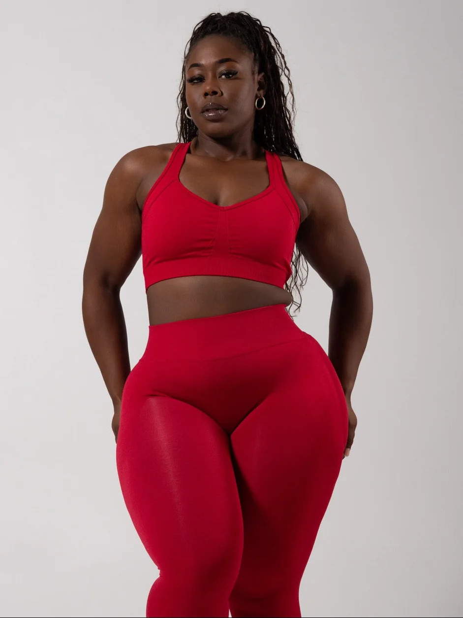 Vida Seamless Sports Bra - Heather Rose Water | Buffbunny Collection