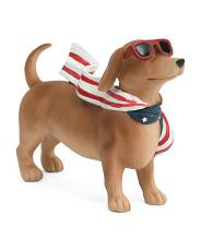 Stars And Stripes Dachshund Figurine In Scarf | TJ Maxx