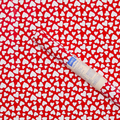 96"x30" Valentines Day Hearts Gift Wrapping Paper Red/White - Spritz™ | Target