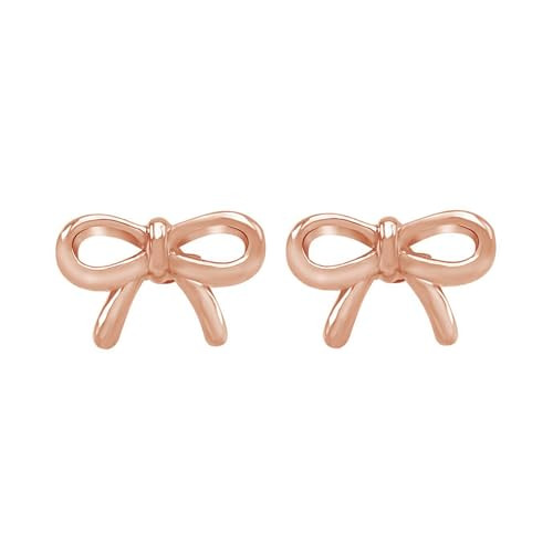 Bow Stud Earrings for Women in 14K Gold Plated 925 Sterling Silver, Dainty Minimalist Knot Design... | Amazon (US)
