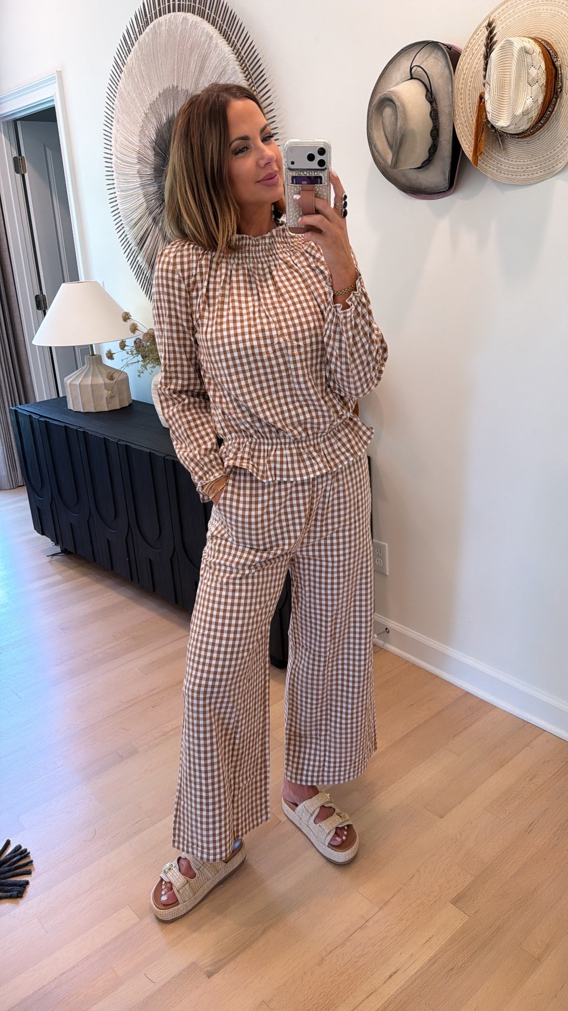amazon two piece gingham set and raffia sandals ♥️ code betsy works for goldie lew.

#LTKootd #LTKSeasonal #LTKBeauty