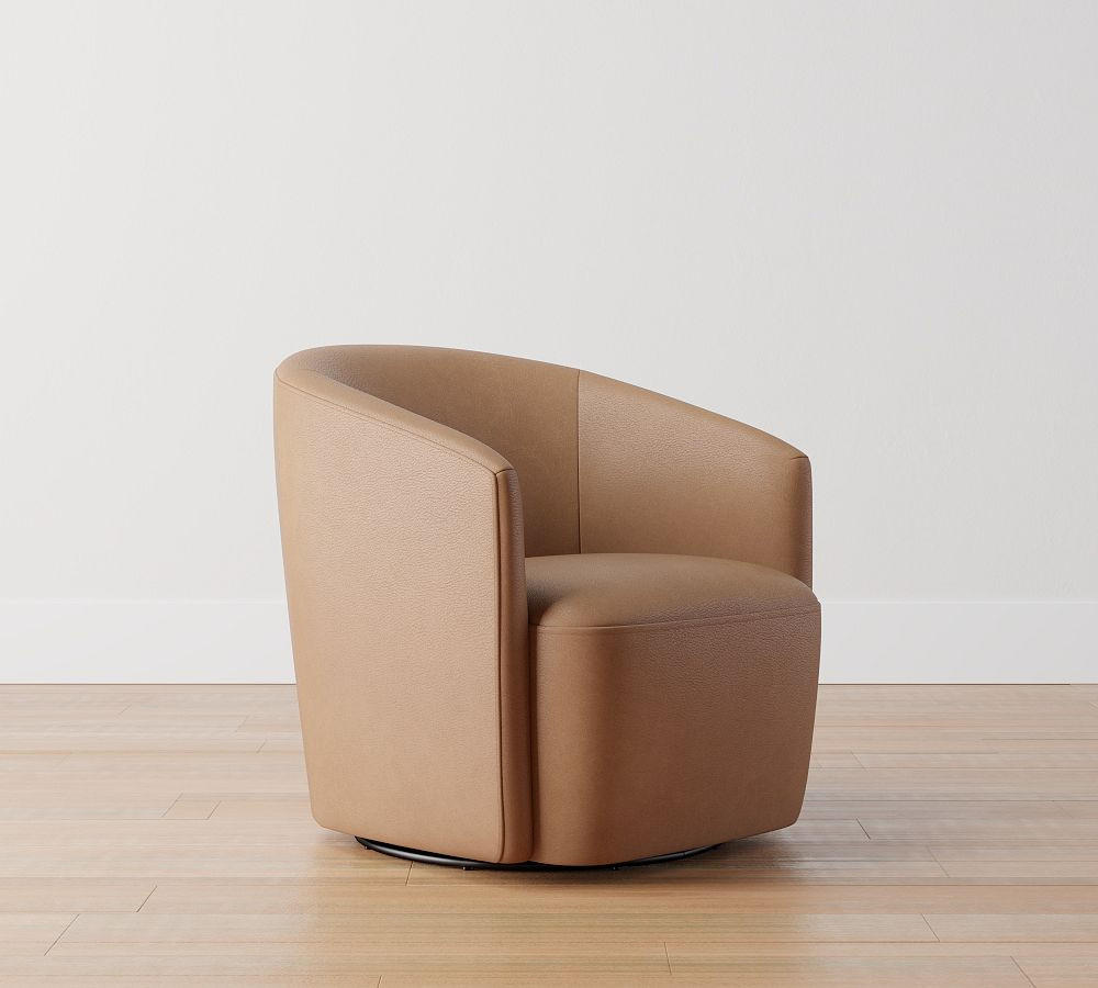 Preston Leather Swivel Armchair | Pottery Barn (US)