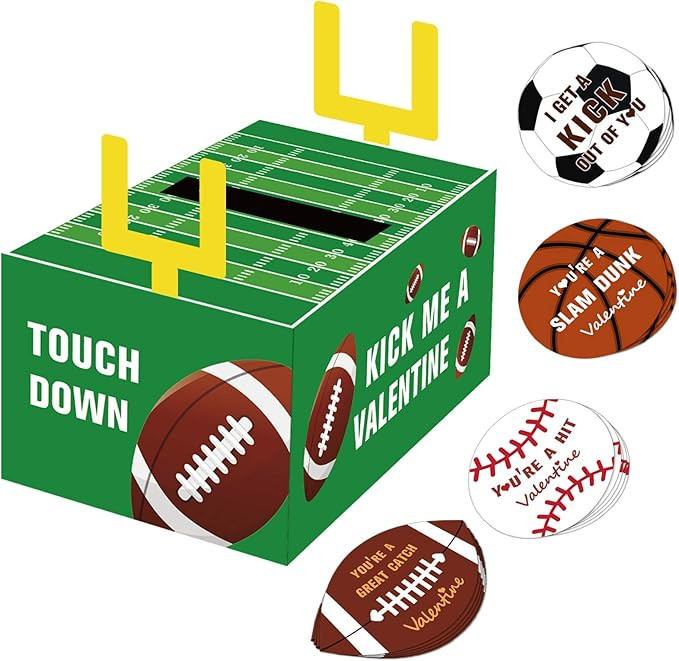 ORIENTAL CHERRY Valentines Boxes for Kids - Football Valentine Day Cards for Classroom Exchange B... | Amazon (US)