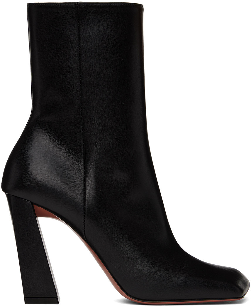 Amina Muaddi Black Marine Boots | SSENSE