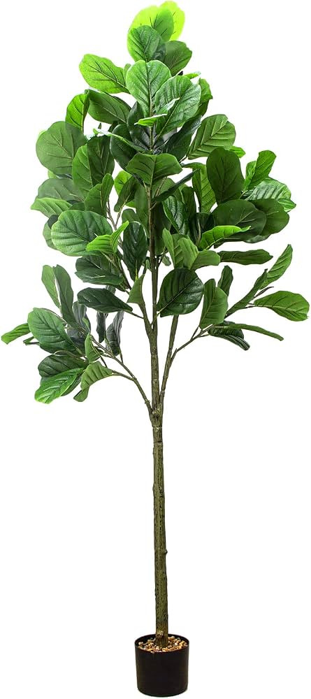 SZHLUX 6.2FT Artificial Fiddle Leaf Fig Tree, Artificial Plants for Home Decor Indoor, Lifelike E... | Amazon (US)