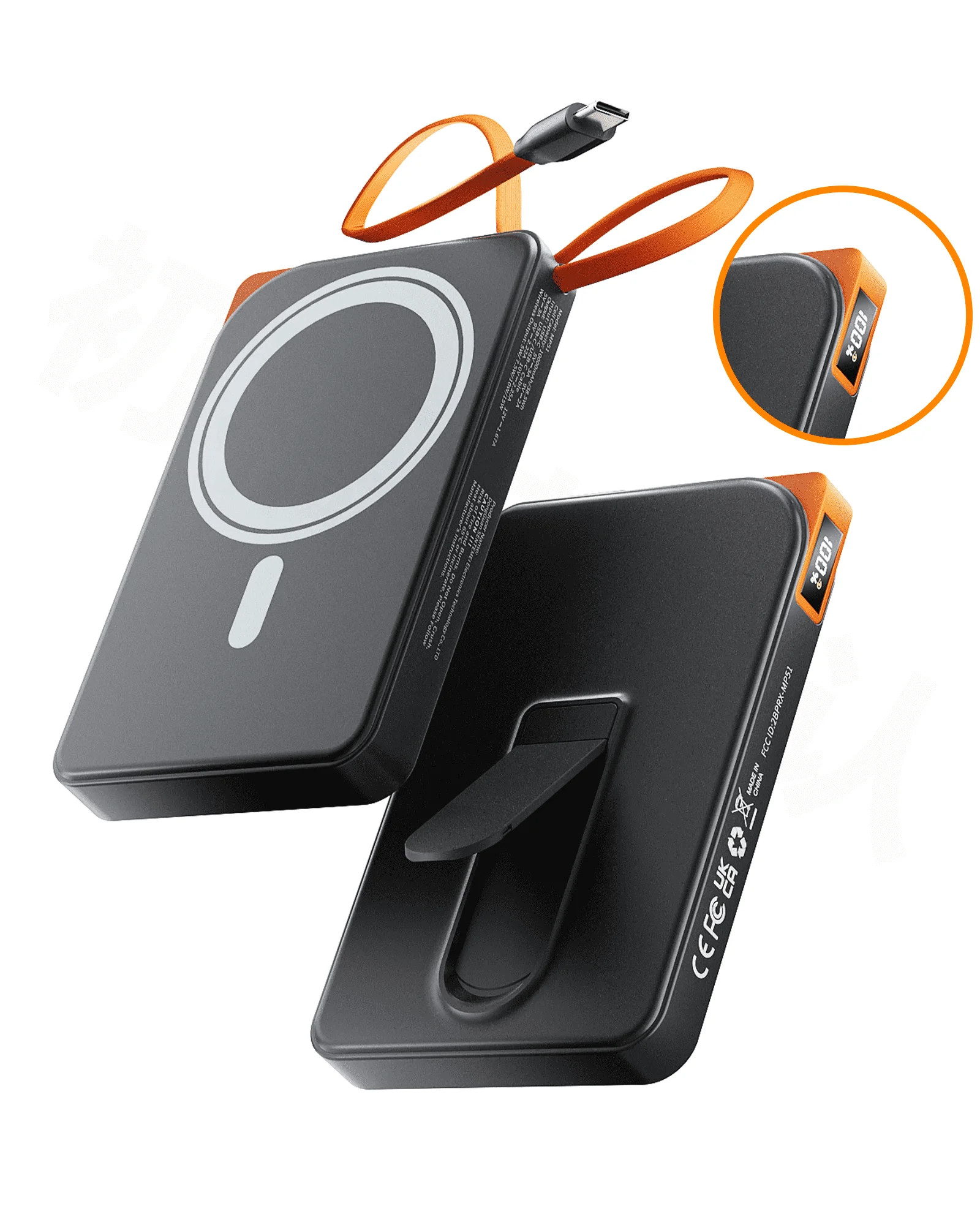 Magnetic Wireless Power Bank, 22.5W PD Fast Charging 10000mAh Battery Bank, Built-in USB-C Cable ... | Walmart (US)