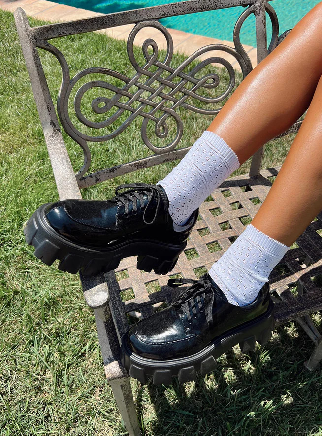 Mia Shoes Black High Shine | Princess Polly US