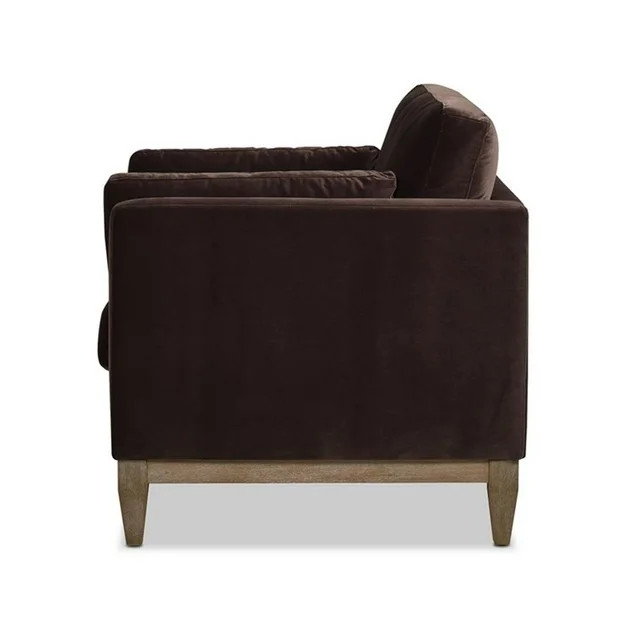 Pemberly Row 36" Modern Farmhouse Arm Chair in Deep Brown Finish | Walmart (US)