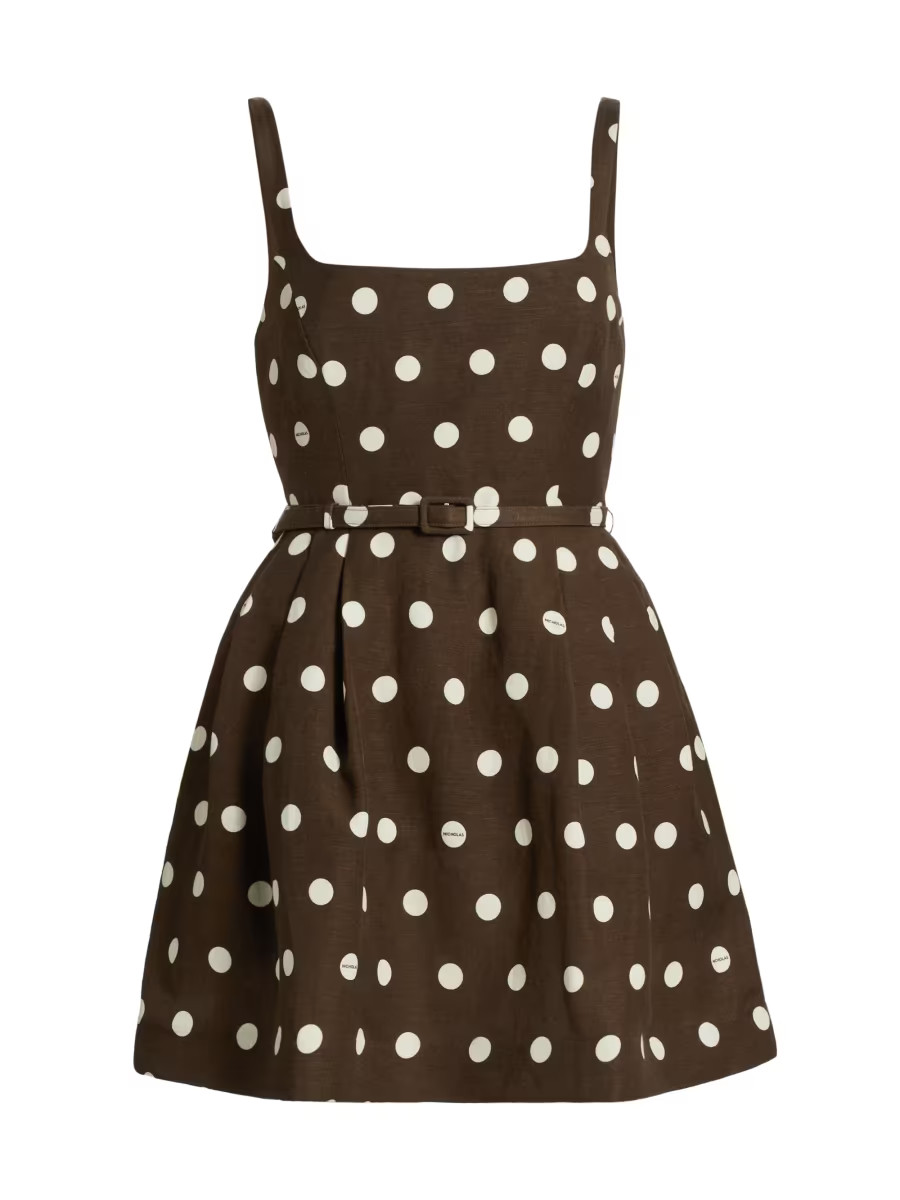 Demetra Polka Dot Fit & Flare Minidress | Saks Fifth Avenue